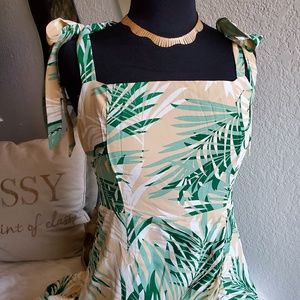Tie strap ruffle dress